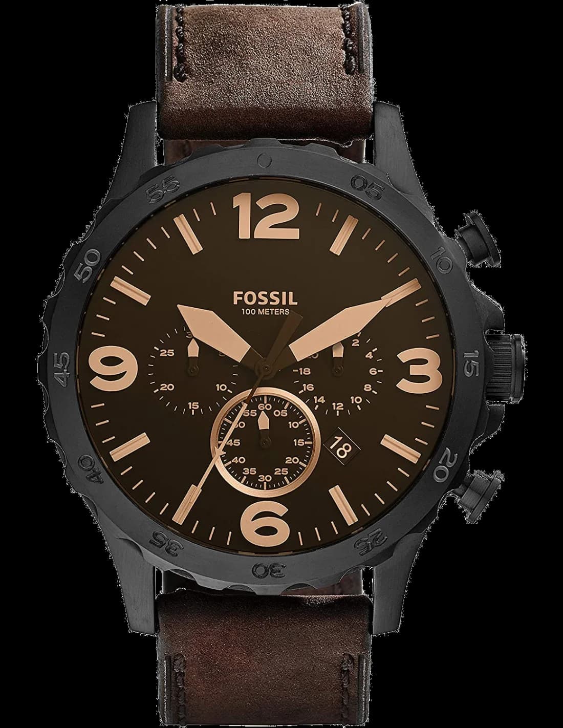 Fossil JR1487 chronographe noir — Montres Outlet