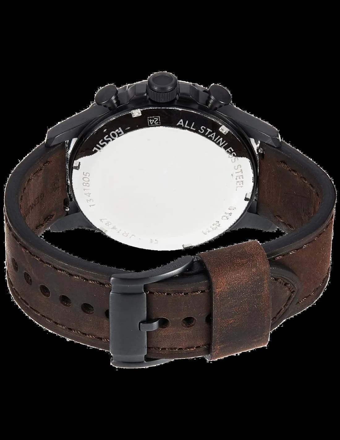 Détail du cadran Fossil JR1487 et bracelet marron