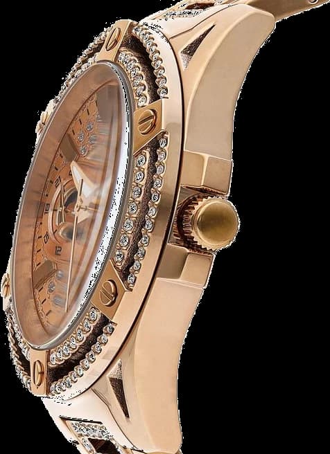 Montre femme Guess Queen GW0464L3 en acier or rose cadran orné de cristaux vue 2