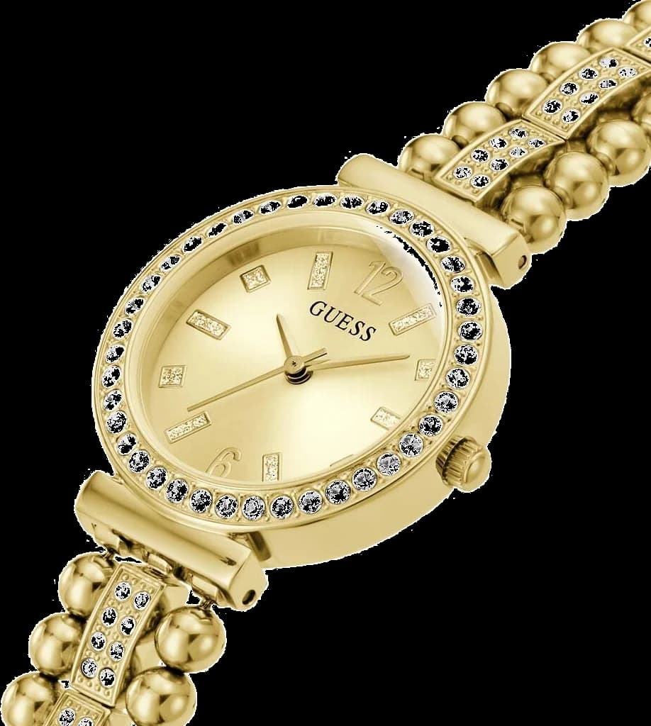 Montre Femme Guess Gala GW0401L2 bracelet doré orné de strass vue 2