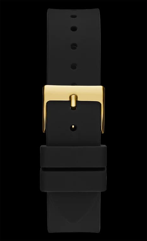 Montre Femme Guess Queen GW0536L3 bracelet silicone noir boitier doré orné de strass vue 4