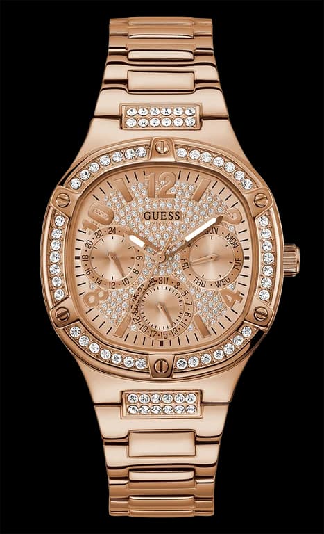 Guess GW0558L3 montres outlet — cadran argenté et bracelet en cuir