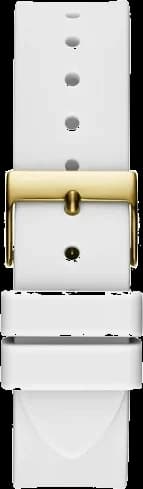 Montre Femme Guess Queen GW0536L2 bracelet silicone blanc boitier doré orné de strass vue 4