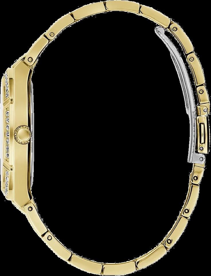 Montre Femme Guess Cosmo GW0033L8 bracelet acier doré cadran vert vue 4