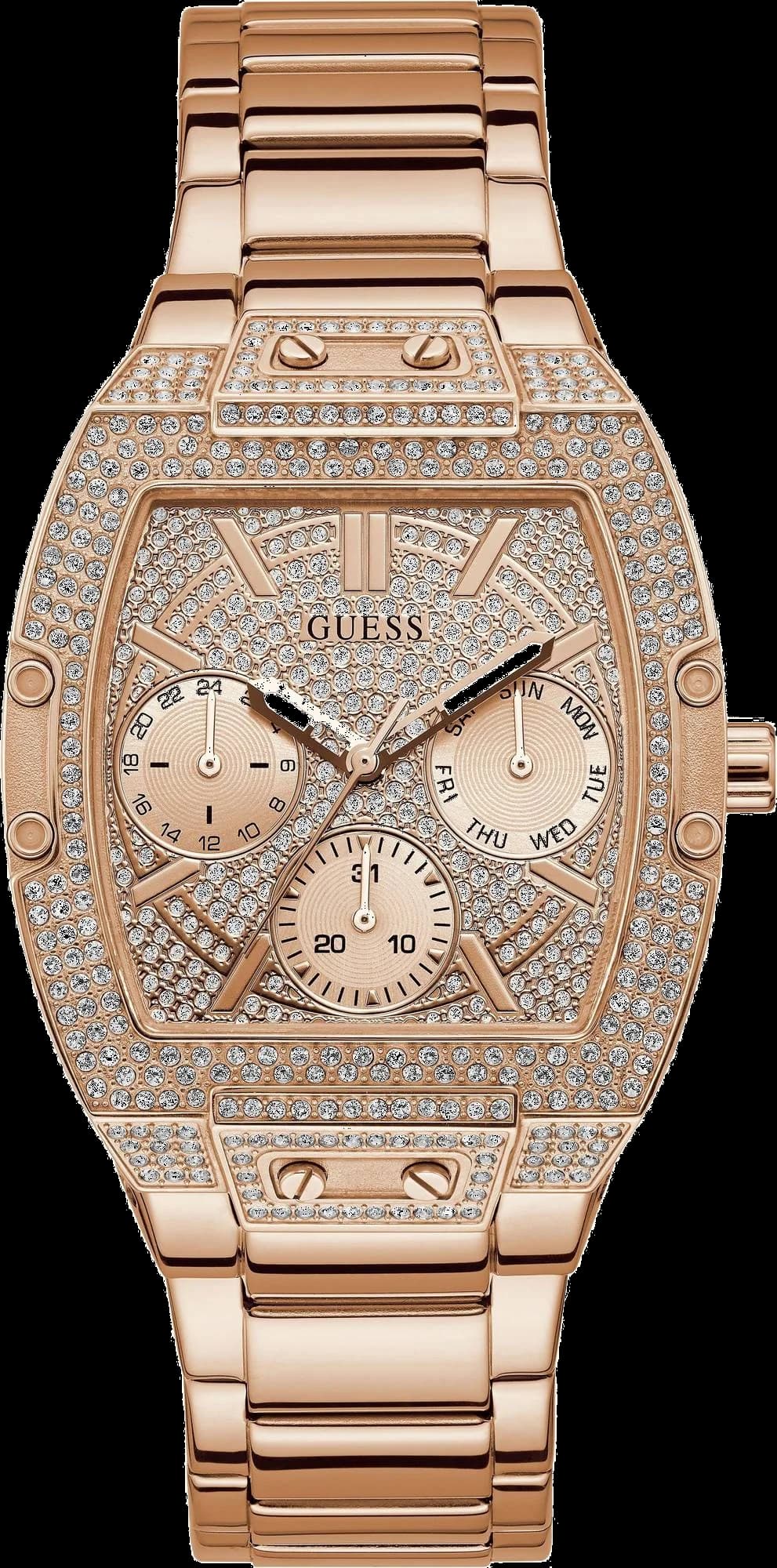 Guess GW0104L3 avec cadran noir et bracelet en cuir — Montres Outlet
