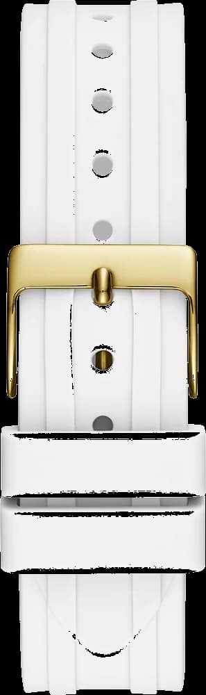 Montre Femme Guess Heiress GW0407L2 bracelet blanc en silicone boitier orné de strass vue 3