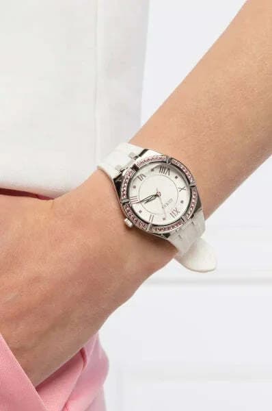 Montre Femme Guess GW0032L1 Sparkling Silicone Blanc et Boîtier Strass vue 3