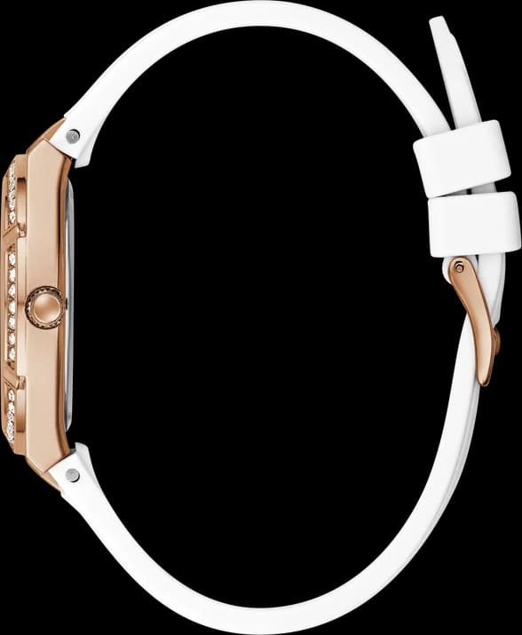 Montre Femme Guess GW0034L2 Silicone Blanc et Or Rose vue 3