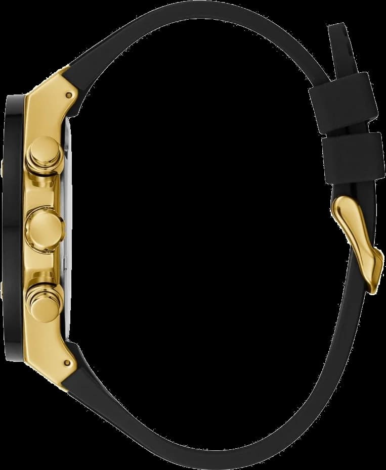 Montre Guess GW0057G1 sport boîtier or 46mm bracelet noir caoutchouc