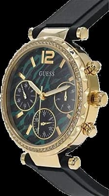 Montre Femme Guess GW0113L1 Cadran Vert et Bracelet Silicone Noir vue 2