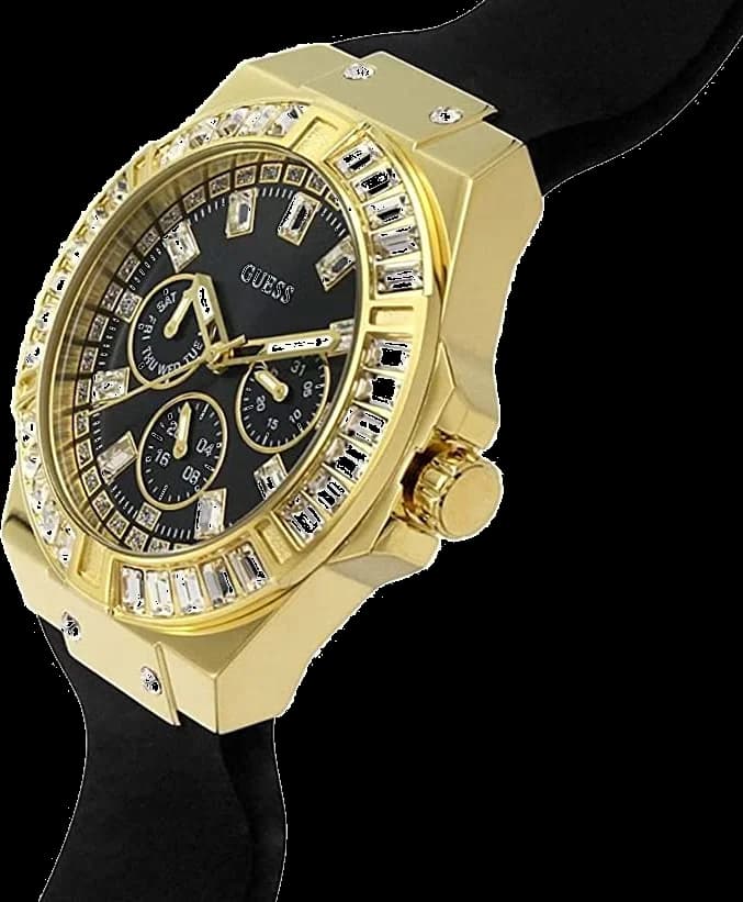 Montre Guess GW0118L1 avec bracelet en silicone noir vue 2