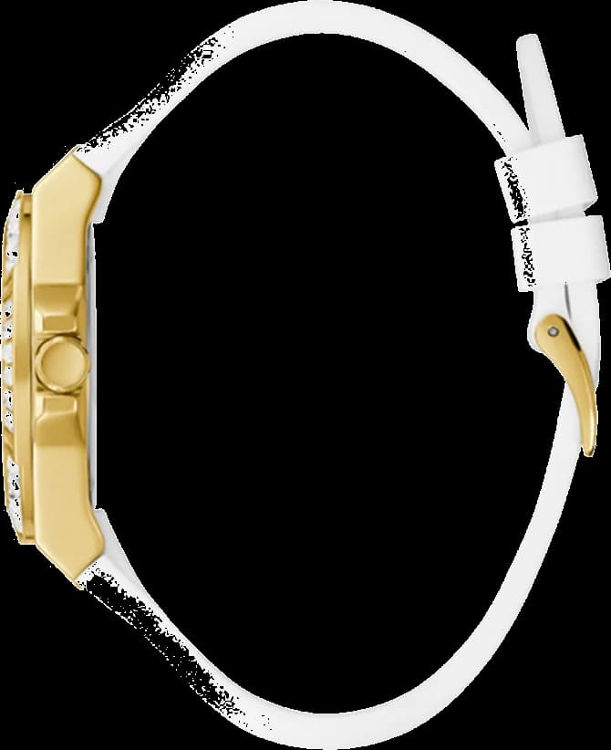 Montre Femme Guess Venus GW0118L5 Cadran Blanc Cristaux et Silicone Blanc vue 2