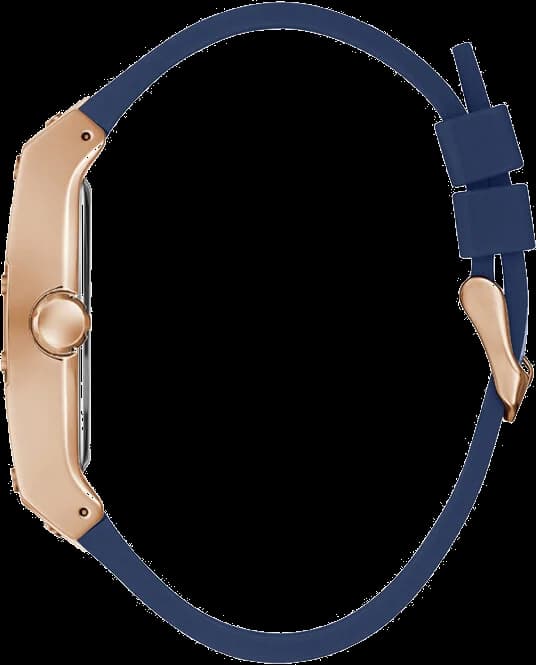 Montre Guess GW0202G4 Phoenix Boîtier Or Rose et Bracelet Silicone Bleu vue 2