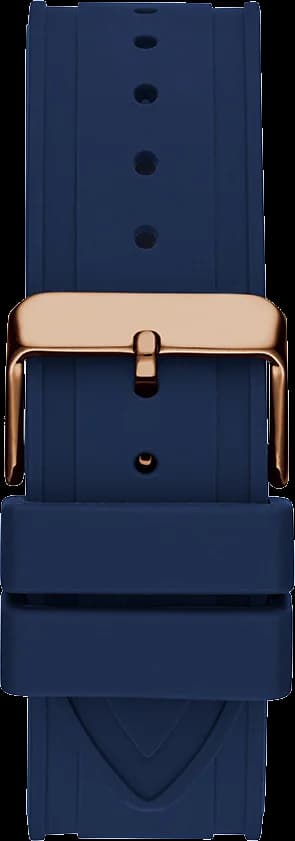 Montre Guess GW0263G2 Boîtier Octogonal Or Rose et Bracelet Silicone Bleu vue 3