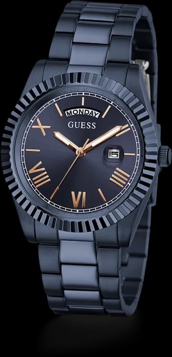 Montre Homme Guess Connoisseur GW0265G9 bracelet acier bleu cadran bleu vue 2