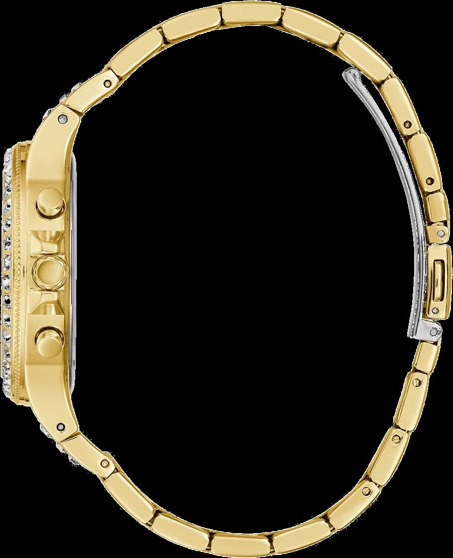 Montre Femme Guess Moonlight GW0320L2 bracelet doré en acier boitier orné de cristaux vue 3