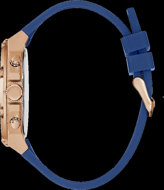 Guess GW0334G3 profil latéral bracelet caoutchouc bleu boucle ardillon