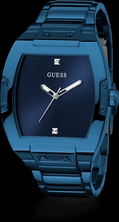 Montre Homme Guess GW0387G4 bracelet acier bleu cadran bleu vue 2