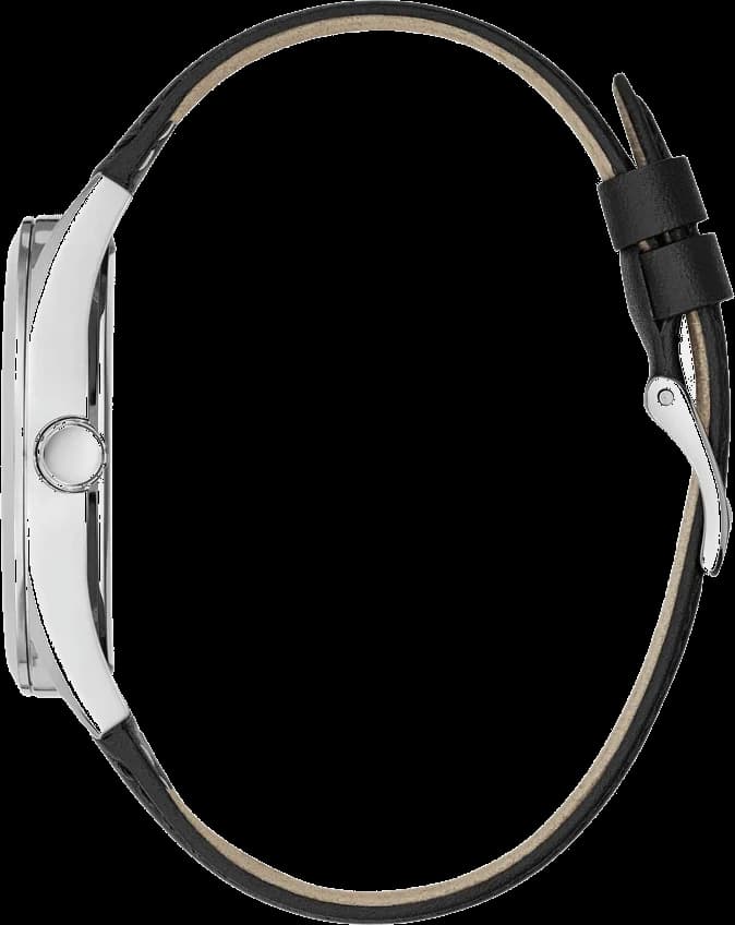 Guess GW0389G1 montre dress boîtier argent 42mm profil cuir noir