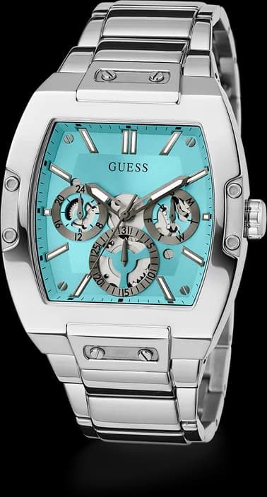 Montre Guess GW0456G4 Phoenix en Acier Argenté et Cadran Turquoise vue 5