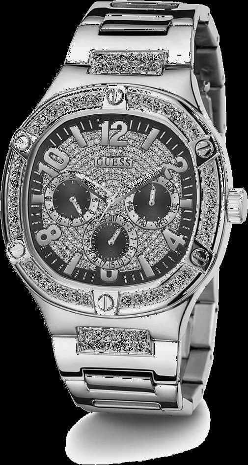 Montre Homme Guess Duke GW0576G1 bracelet argent en acier boitier orné de strass vue 5