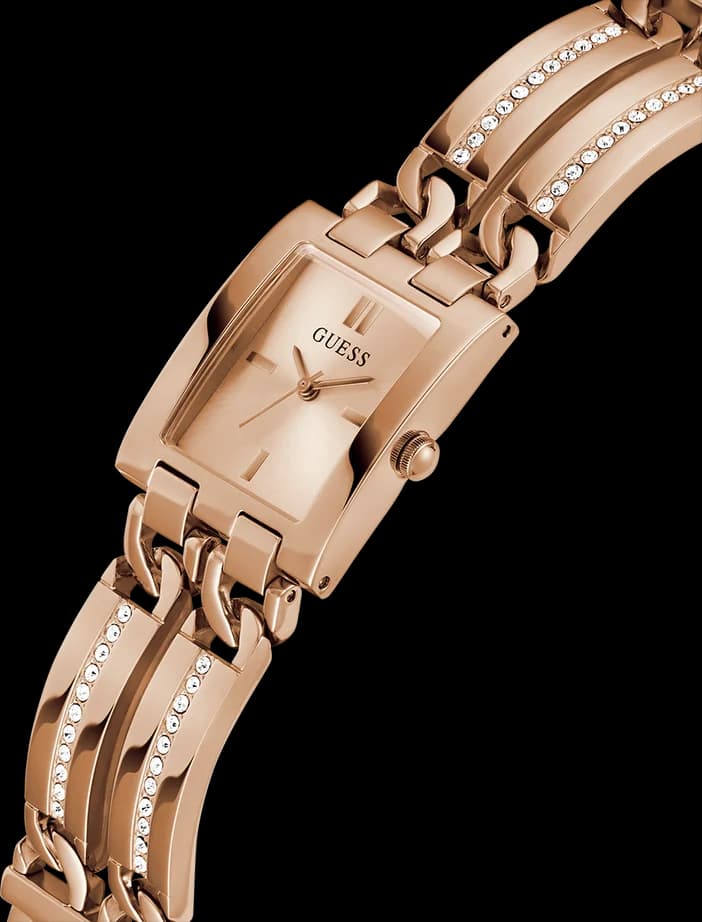 Montre Femme Guess GW0668L3 Acier Rose Gold et Cristaux Boîtier Carré vue 2