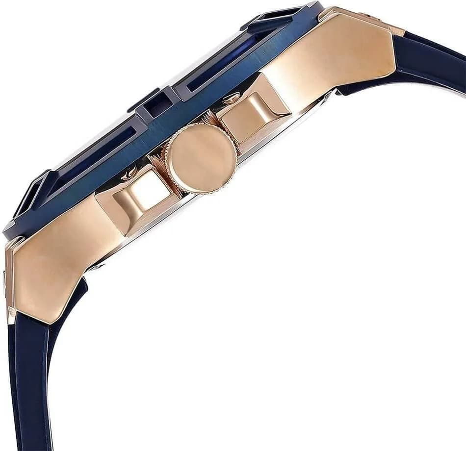 Détail du bracelet en cuir noir Guess W0247G3 — Montres Outlet