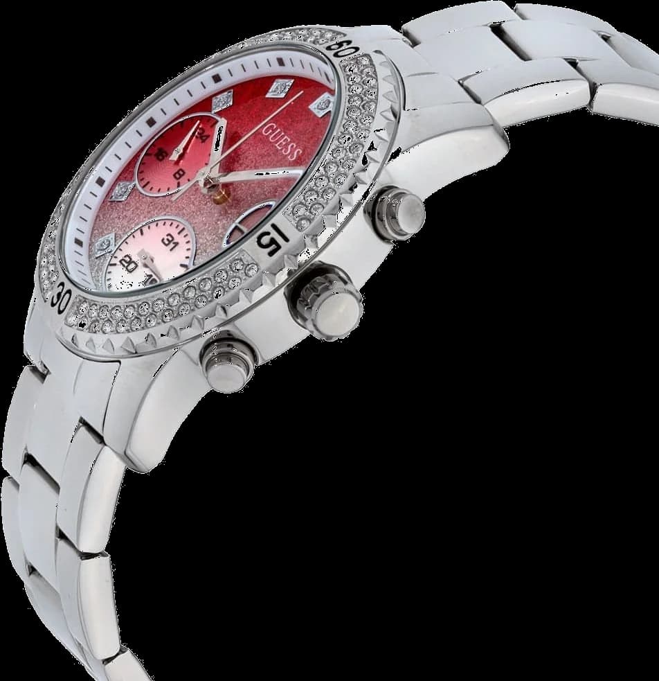Montre Guess W0774L7 femme détail cadran rouge
