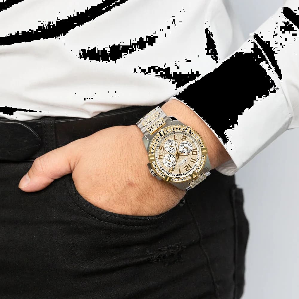 Montre Homme Guess Frontier W0799G4 en acier argent doré vue 5