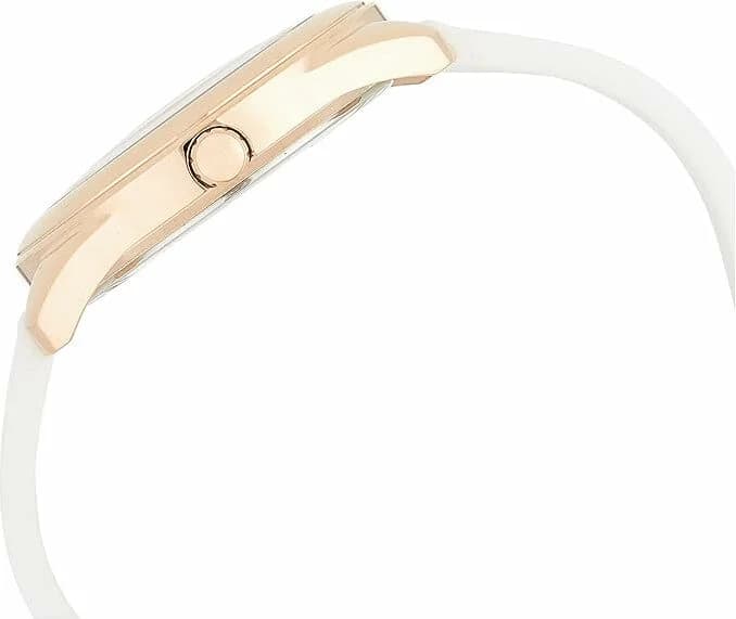 Montre Femme Guess W0911L5 G Twist Silicone Blanc et Logo Cristaux Dorés vue 4