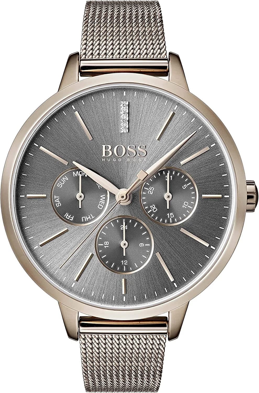 Montre Hugo Boss 1502424 femme cadran noir bracelet acier inoxydable