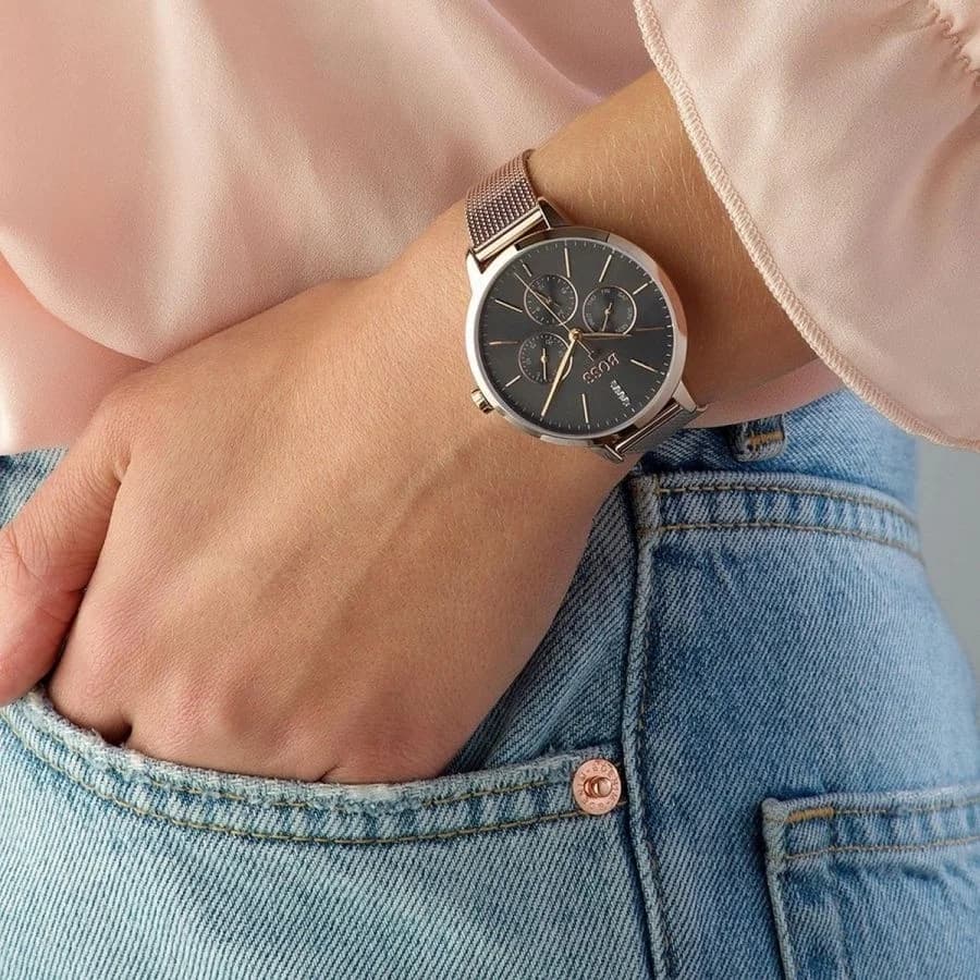 Montre Hugo Boss 1502424 femme détail bracelet acier inoxydable