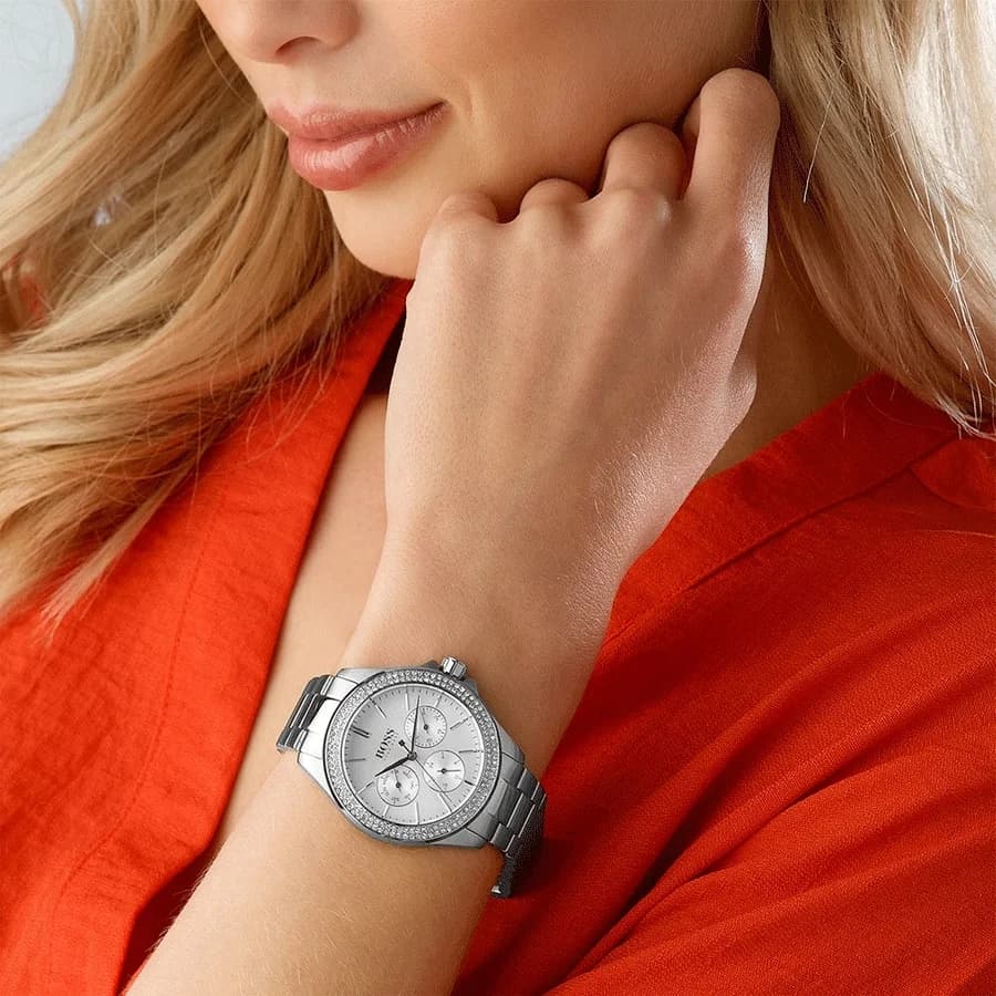 Montre Hugo Boss 1502442 femme détail cadran argent