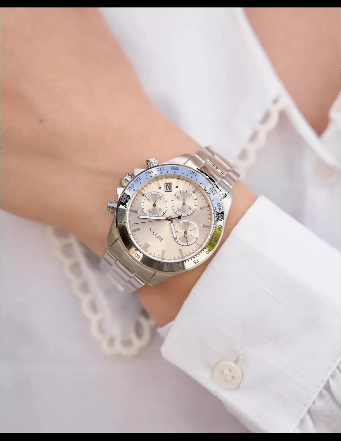 Montre Hugo Boss 1502615 femme détail cadran rose