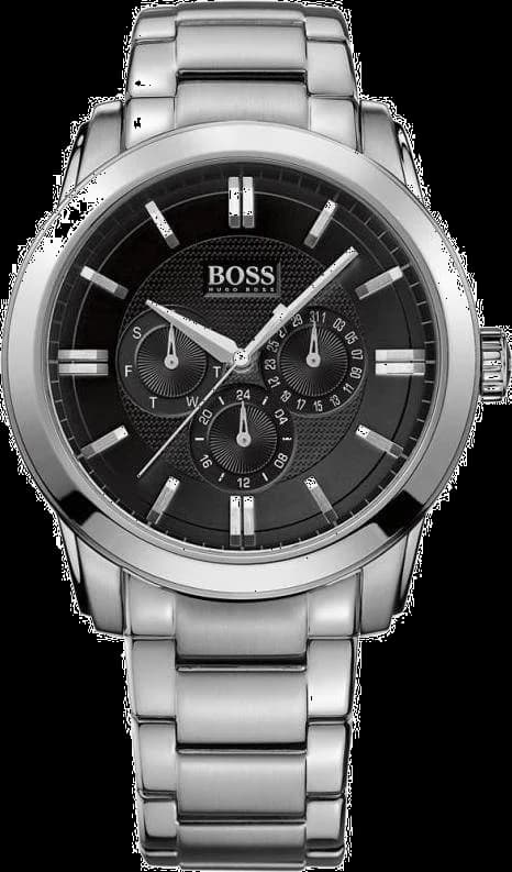 Hugo Boss 1512893 cadran noir et bracelet cuir — Montres Outlet