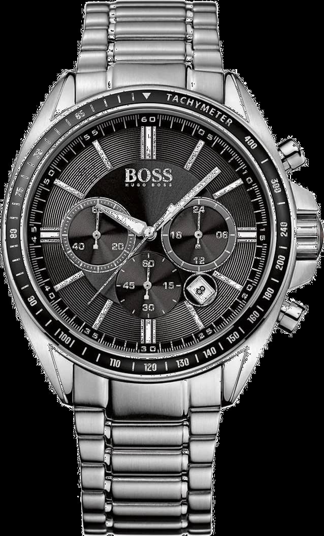 Hugo Boss 1513080 — montre avec cadran noir et bracelet cuir