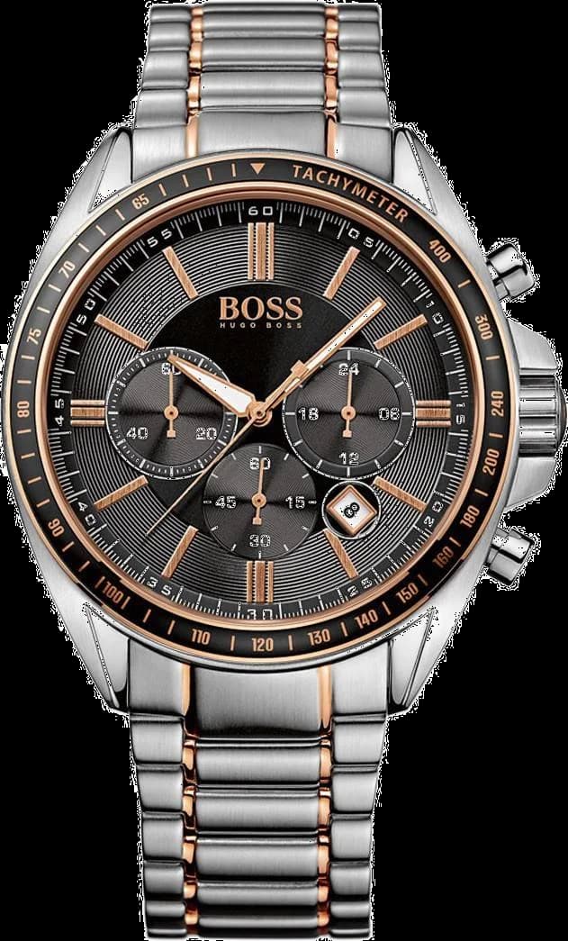 Hugo Boss 1513094 cadran noir et boîtier acier — Montres Outlet