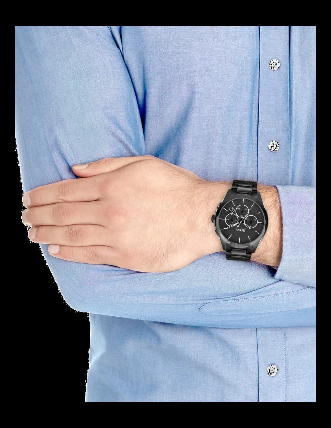 Montre Hugo Boss 1513365 Onyx Chronographe en Acier Noir vue 4