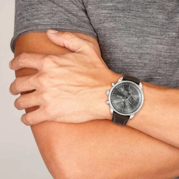 Montre Hugo Boss 1513476 homme détail cadran gris