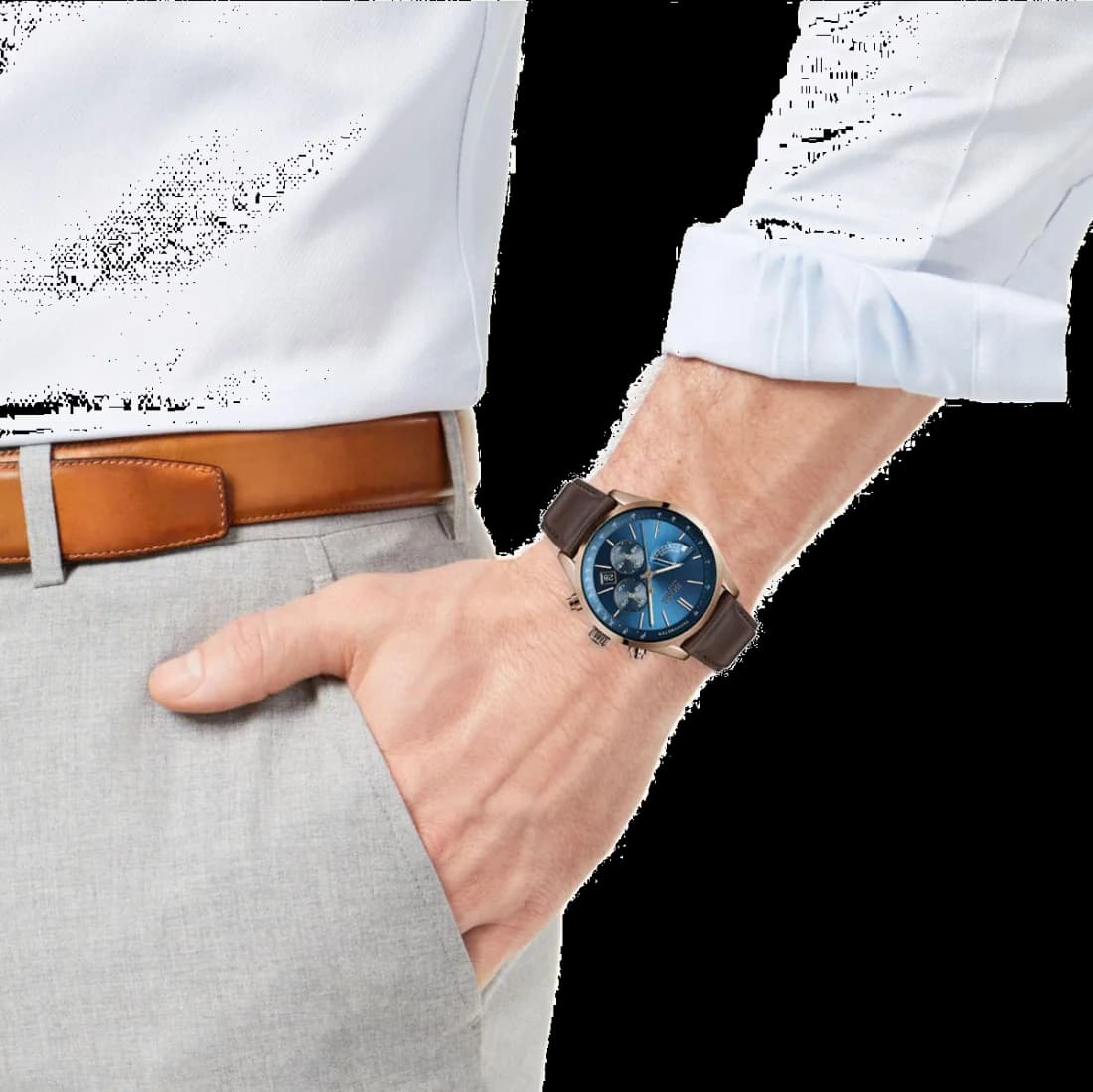 Montre chronographe Hugo Boss 1513604 lunette fixe verre minéral