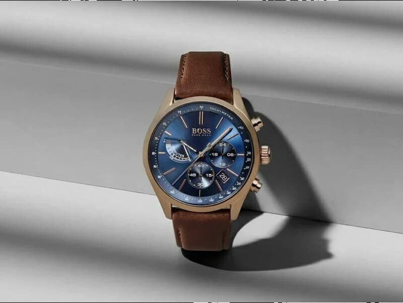 Montre Hugo Boss 1513604 affichage date fenêtre cadran bleu
