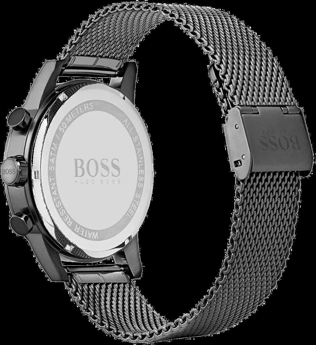 Montre Hugo Boss Navigator 1513674 chronomètre anthracite en maille milanaise vue 2