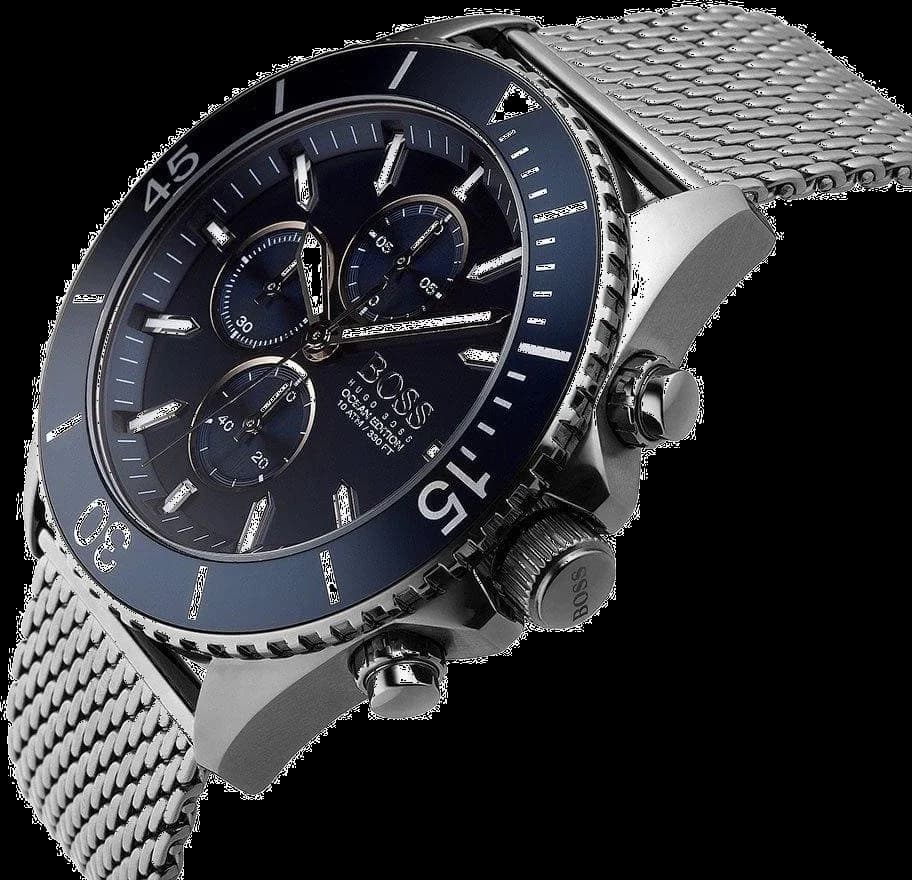 Montre Homme Hugo Boss 1513702 Edition Ocean en maille milanaise noire vue 2