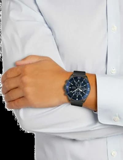 Montre Homme Hugo Boss 1513702 Edition Ocean en maille milanaise noire vue 5