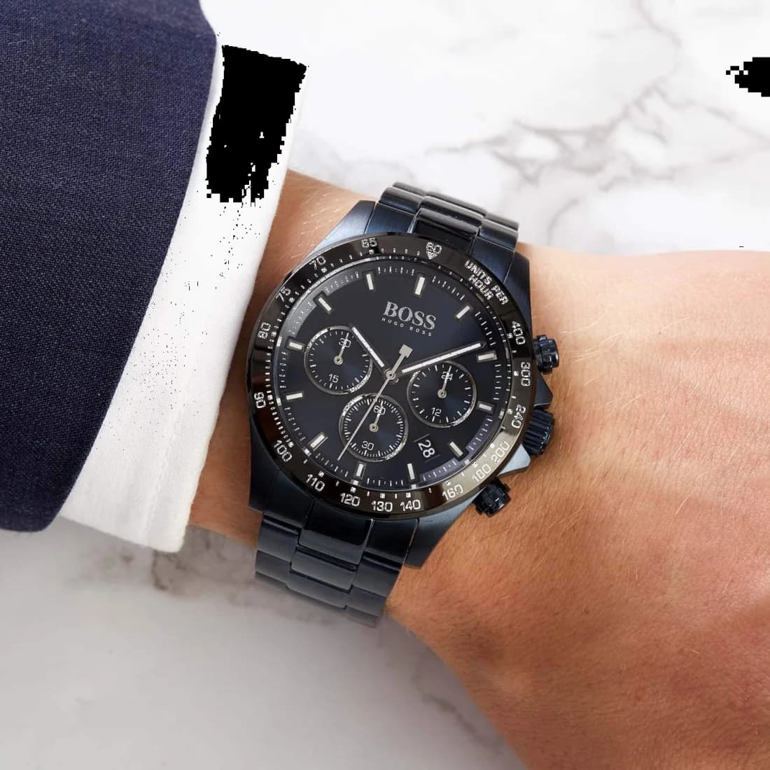 Montre Hugo Boss 1513758 Chronographe Acier et Cadran Bleu Nuit vue 4