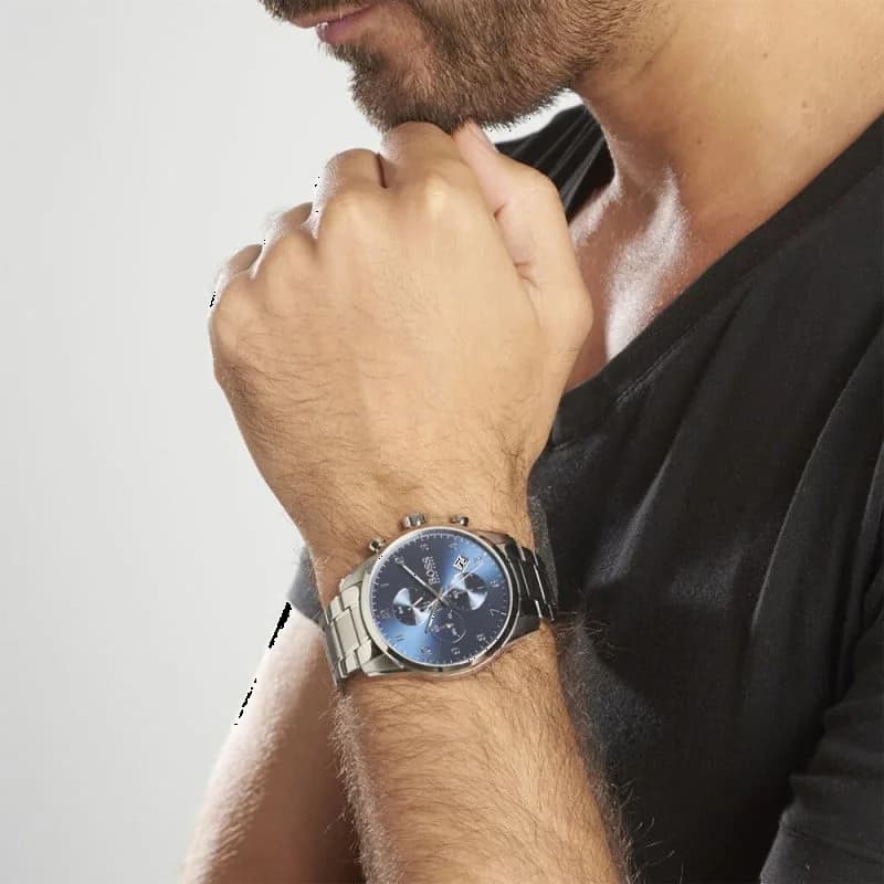 Montre Hugo Boss 1513784 homme détail cadran bleu
