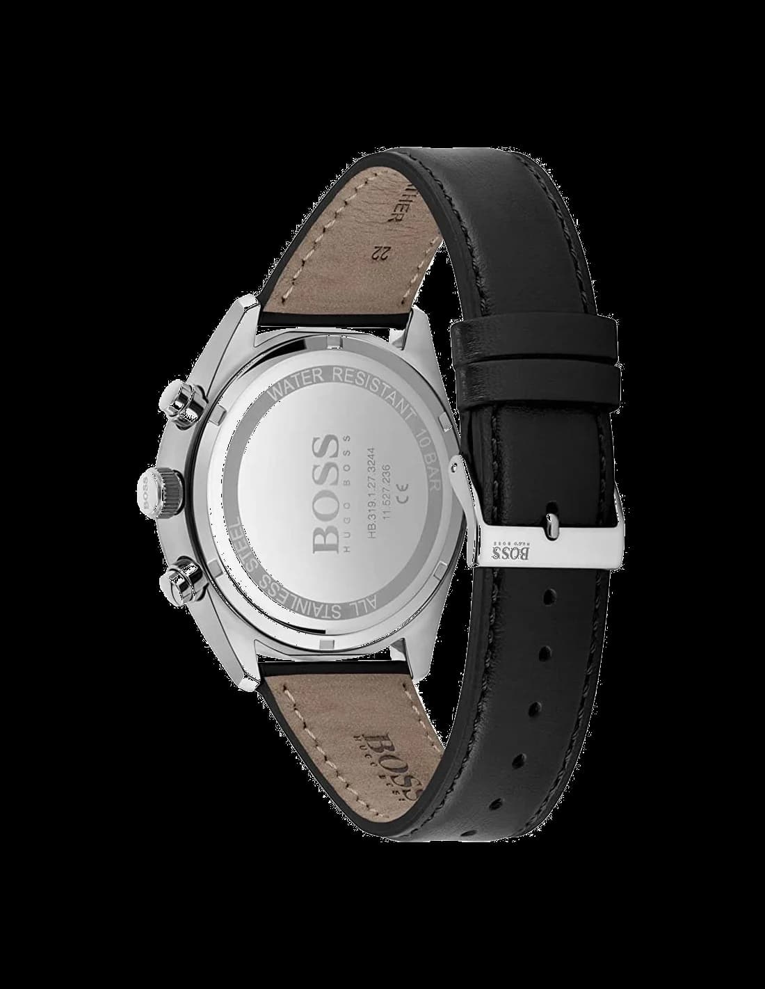 Montre Hugo Boss Champion 1513816 bracelet cuir perforé noir vue 3