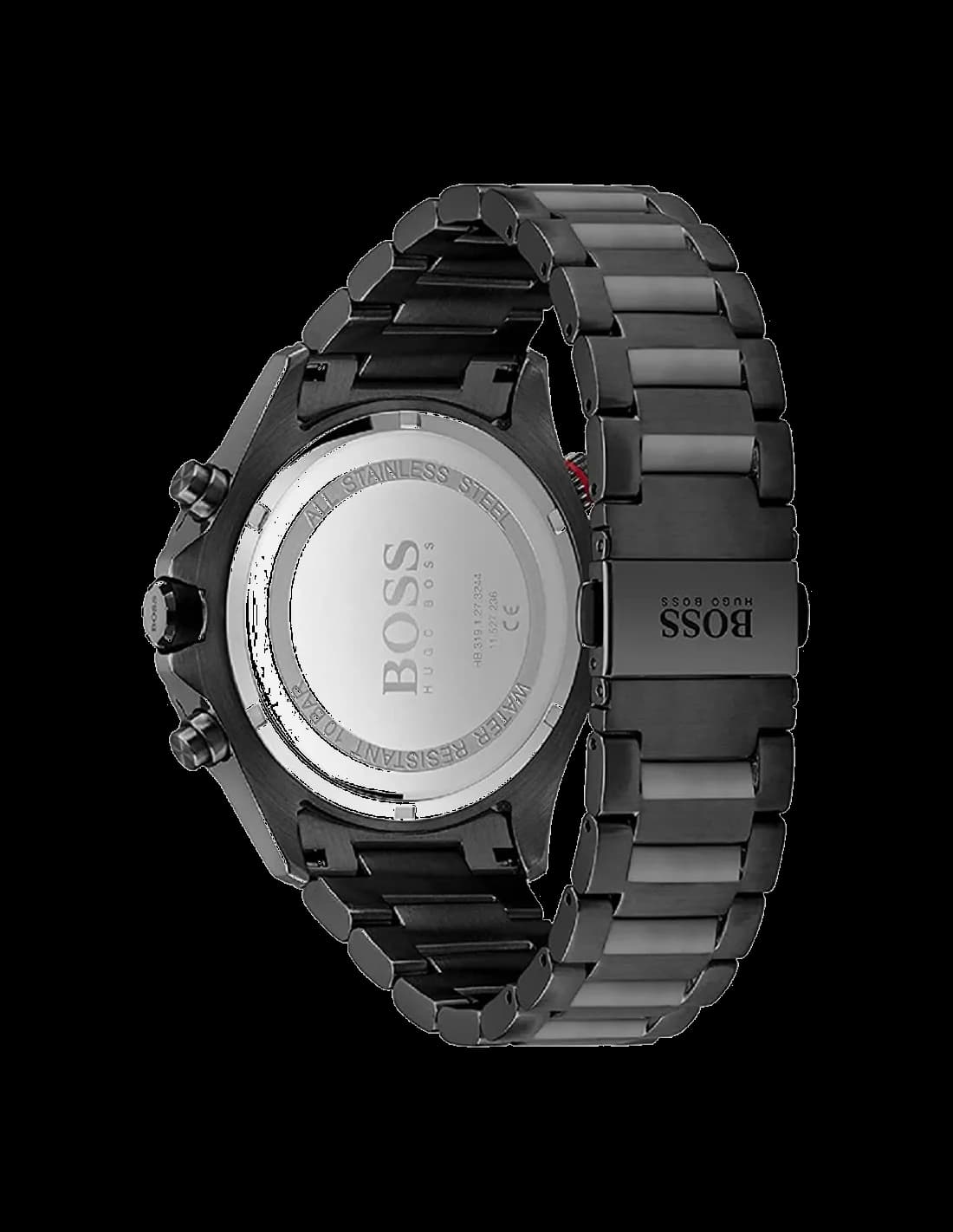 Montre Homme Hugo Boss Globetrotter 1513825 chronographe noir bracelet acier vue 3