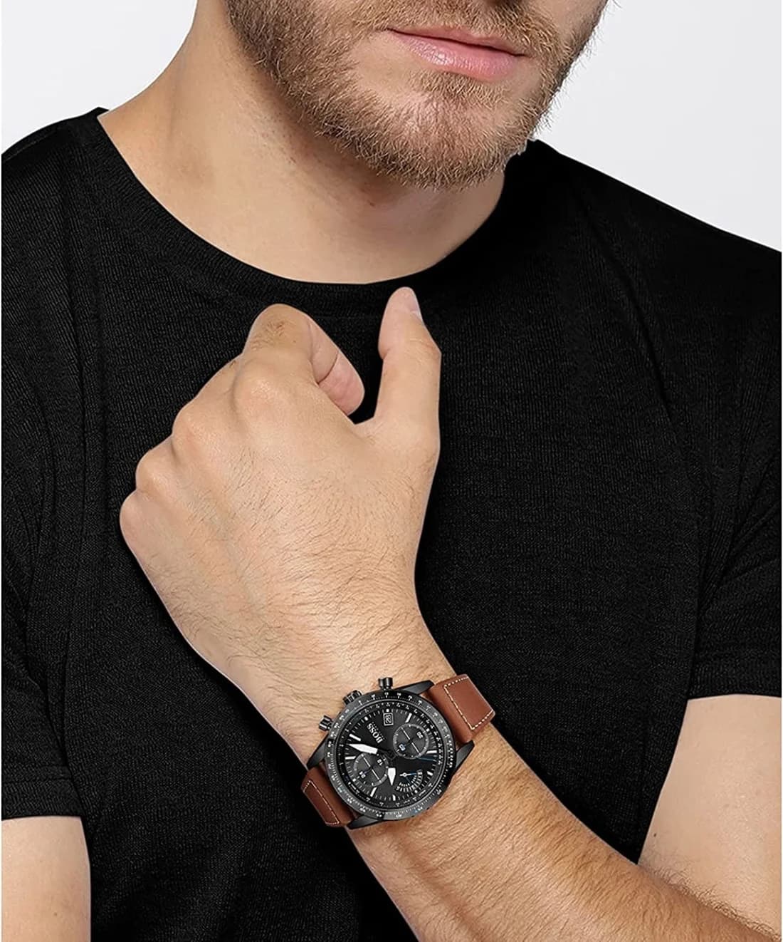 Montre Homme Hugo Boss Pilot Edition 1513851 chronographe cadran noir vue 4