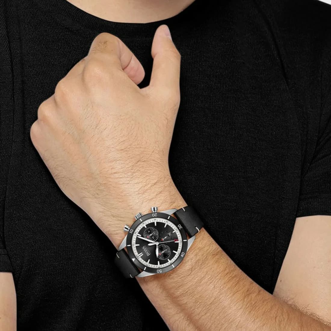Montre Hugo Boss 1513864 homme détail bracelet cuir
